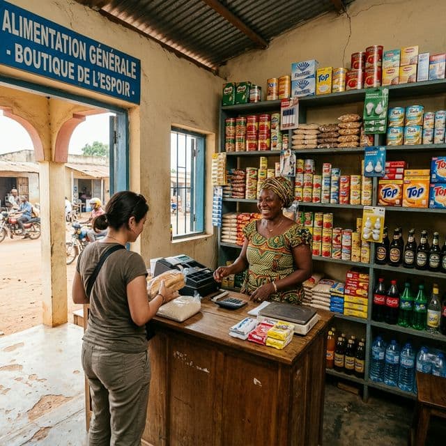 TTR Gestion simplifiant la comptabilité quotidienne d'une boutique de quartier à Cotonou, Bénin.